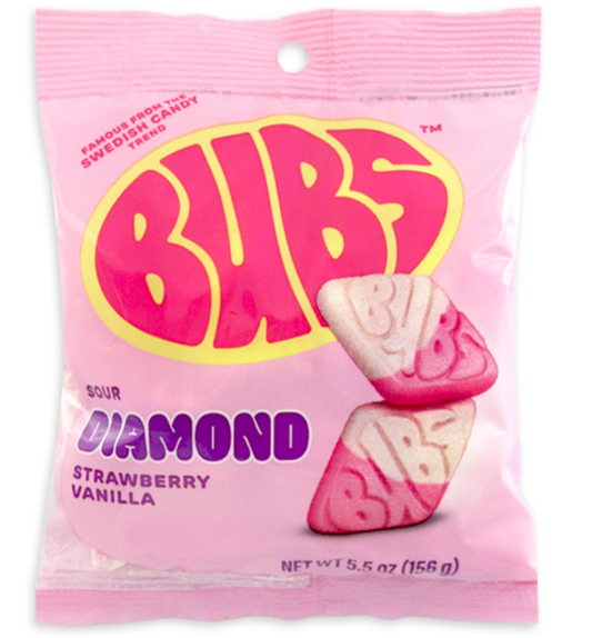 Bubs Sour Diamond Strawberry Vanilla