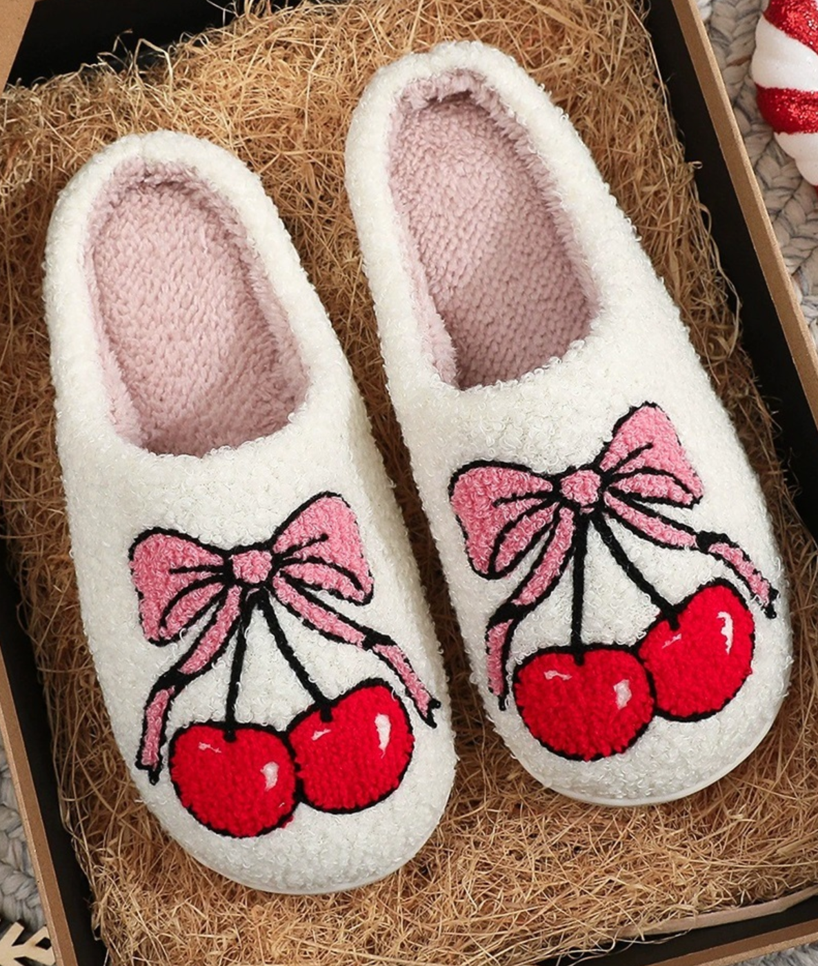 Cherry Bow Slippers