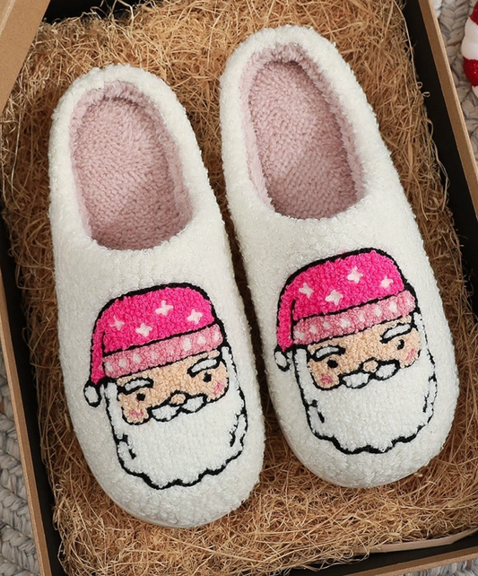 Pink Santa Slippers