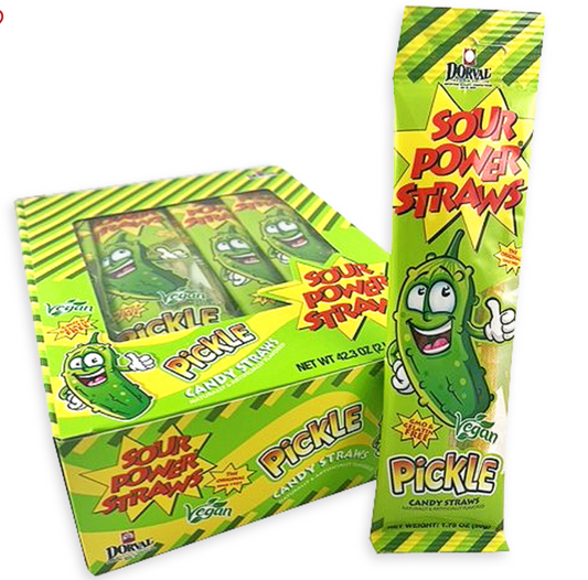 Sour Power Candy Straws- Pickle Peg Bag