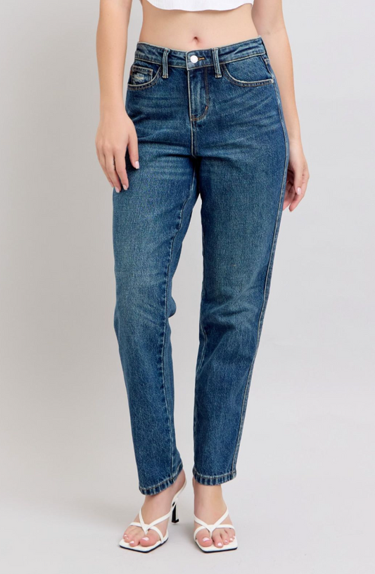 High Waist Rigid Magic Non-Destroy Straight Jeans