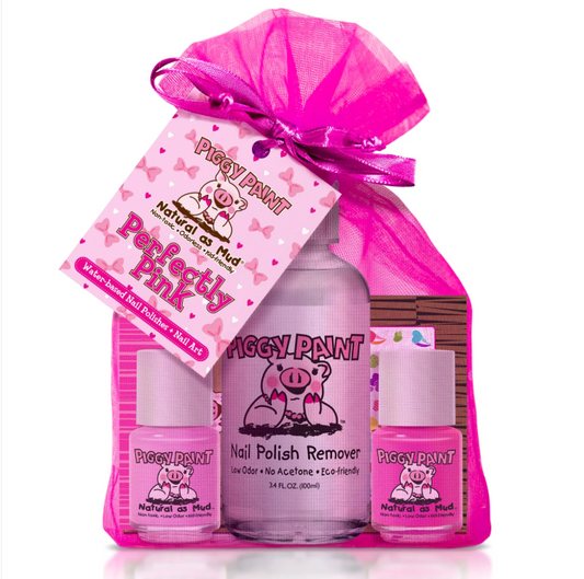Perfectly Pink Gift Set - Kids Non-toxic Nail Polish by Piggy Paint