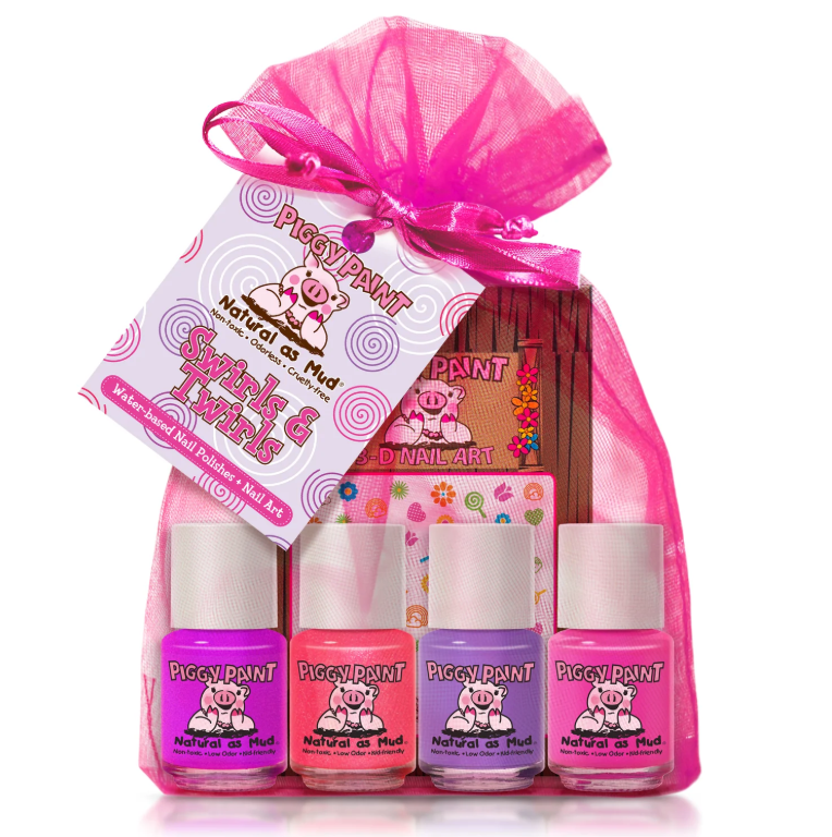 Swirls & Twirls Gift Set - Kids Non-toxic Nail Polish by Piggy Paint
