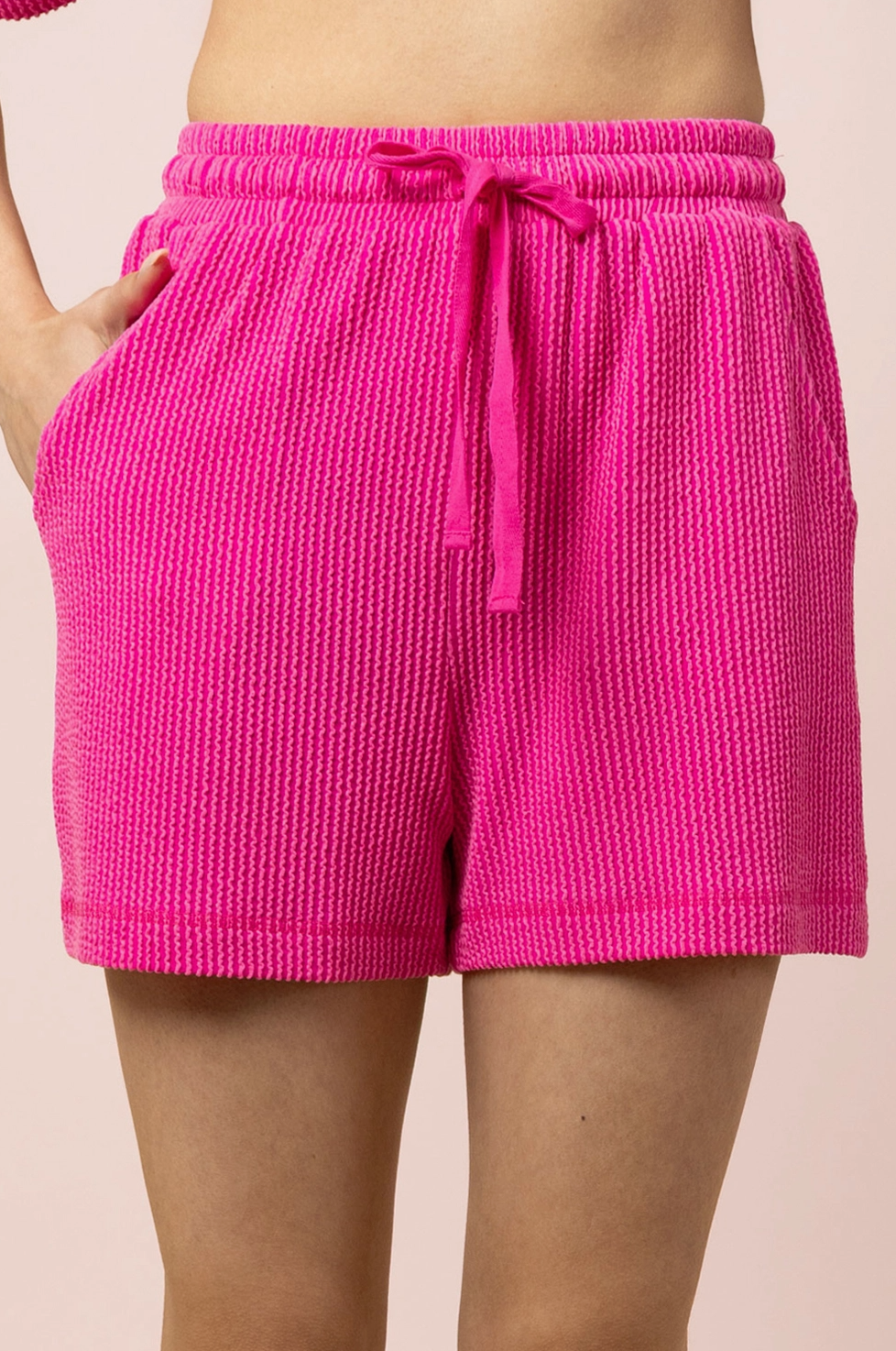 Ribbed Knit Comfy Top & Shorts Set