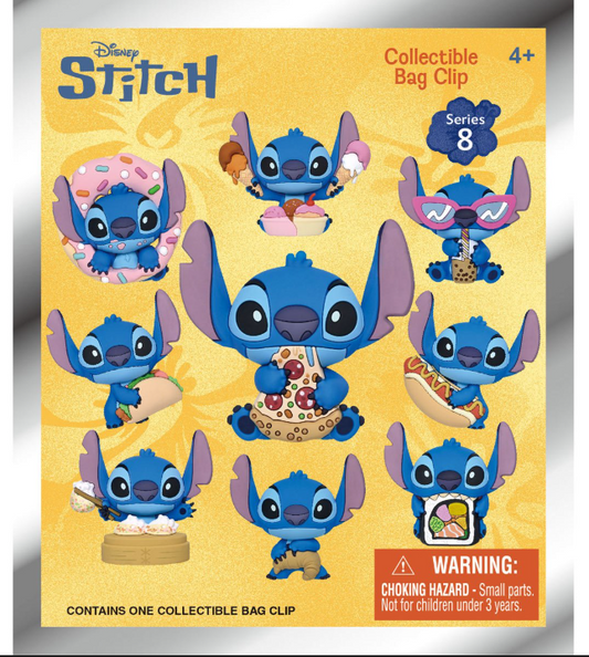 Disney Stitch Collectible Bag Clip - Lilo & Stitch Live-Action Mystery Blind Pack
