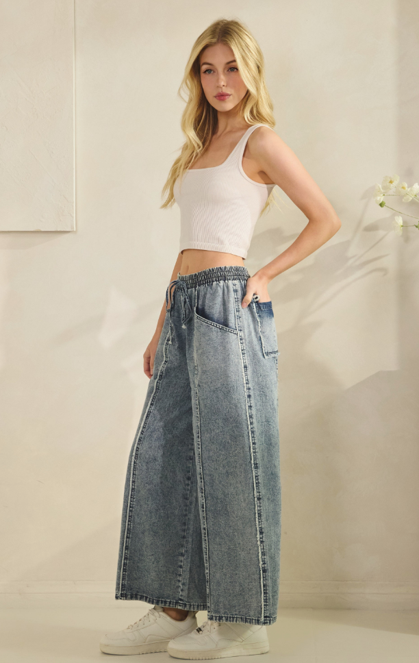 Stonewash Dream Wide Leg Pants
