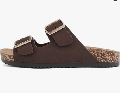 Jete Women Slide Sandals with Two Buckle Straps