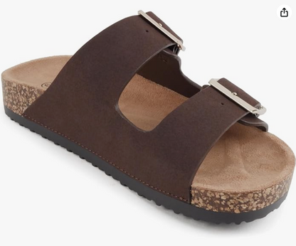 Jete Women Slide Sandals with Two Buckle Straps