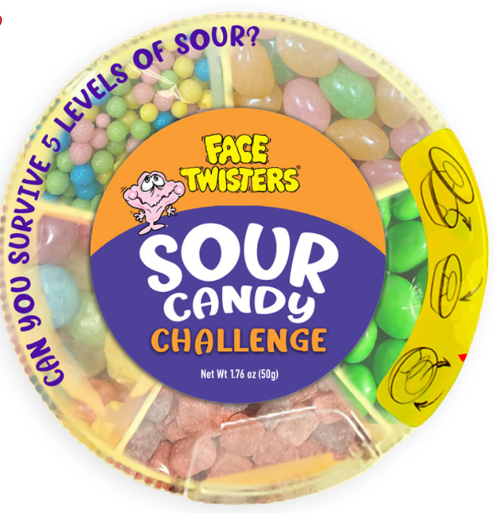 FACE TWISTERS SOUR CANDY CHALLENGE