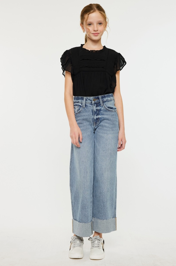 Youth High Rise '90s Crop Wide Leg Jeans