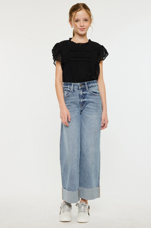 Youth High Rise '90s Crop Wide Leg Jeans