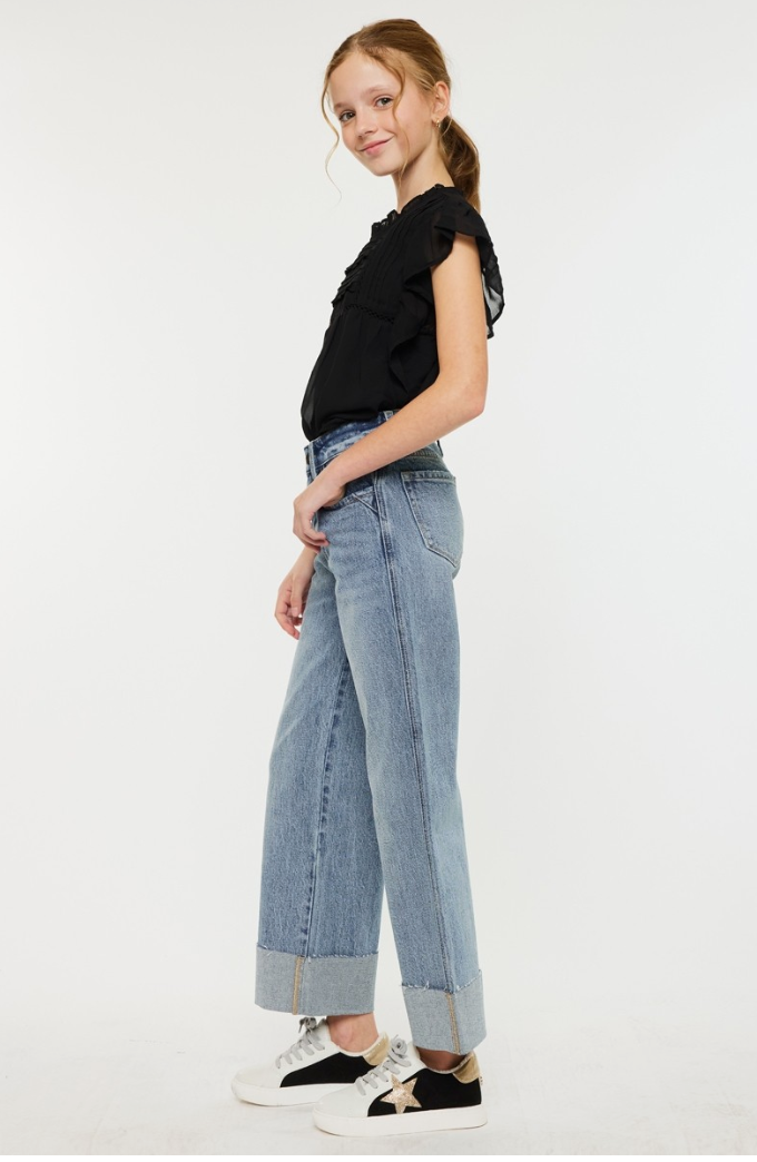 Youth High Rise '90s Crop Wide Leg Jeans
