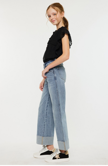 Youth High Rise '90s Crop Wide Leg Jeans