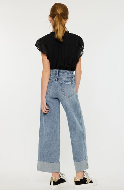 Youth High Rise '90s Crop Wide Leg Jeans