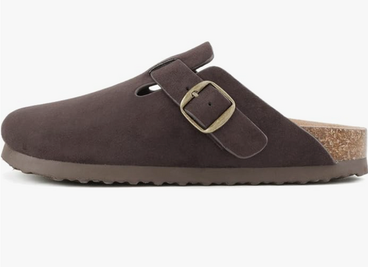 Brown Regis Suede Slip on Clog Mules