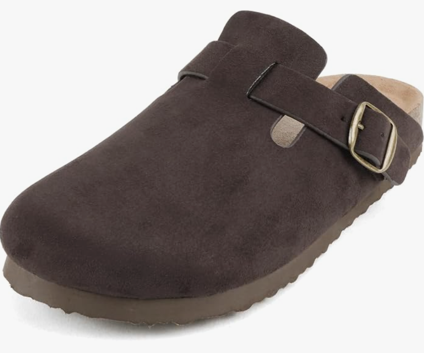 Brown Regis Suede Slip on Clog Mules