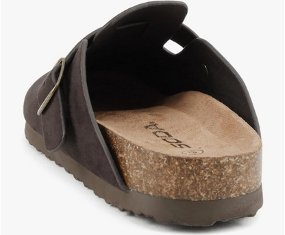 Brown Regis Suede Slip on Clog Mules