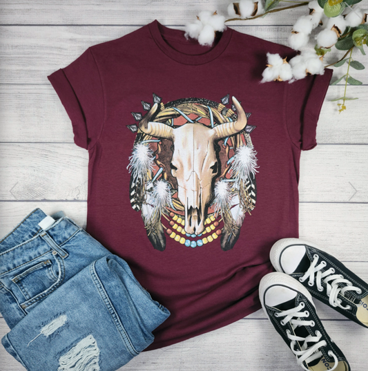 Cow Skull Dreamcatcher Tee