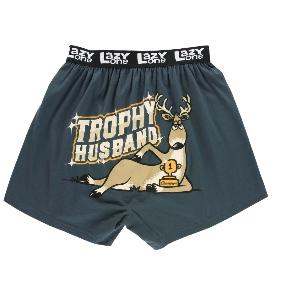 Trophy Husband Blue Men's Funny Boxer