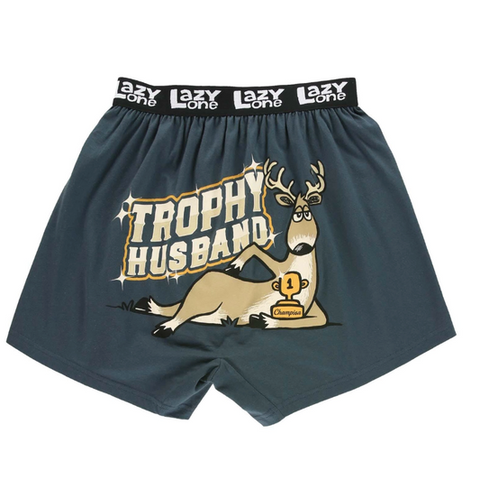 Trophy Husband Blue Men's Funny Boxer