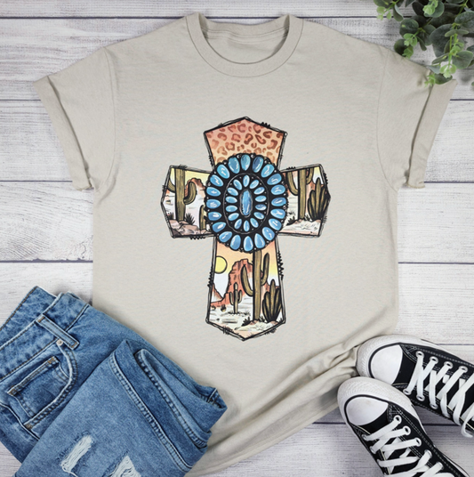 Gemstone Concho Cross Tee