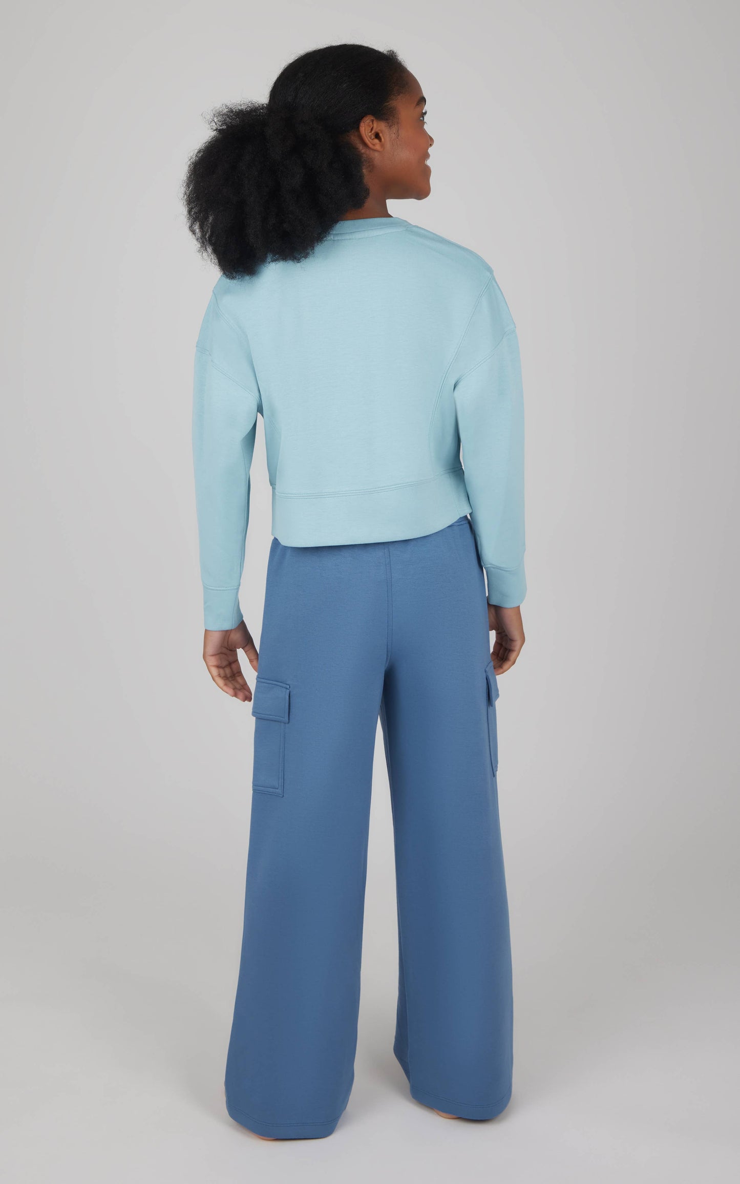Girls Scuba Pullover and Wide Leg Cargo Pant - Set