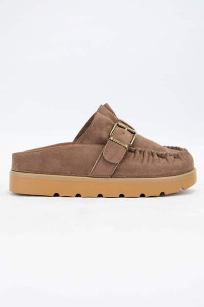 Effy Ruffle Slip On Moccasin Mule