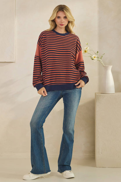 Cloudy Knit Stripe Top