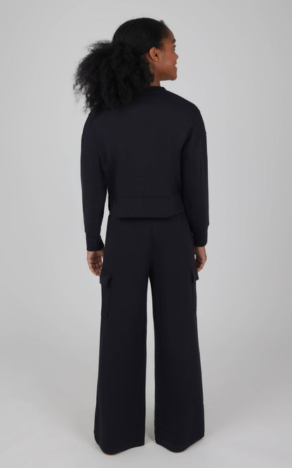 Girls Scuba Pullover and Wide Leg Cargo Pant - Set