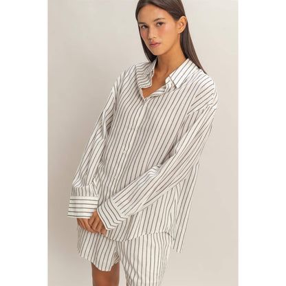 Striped Button-Up Shirt