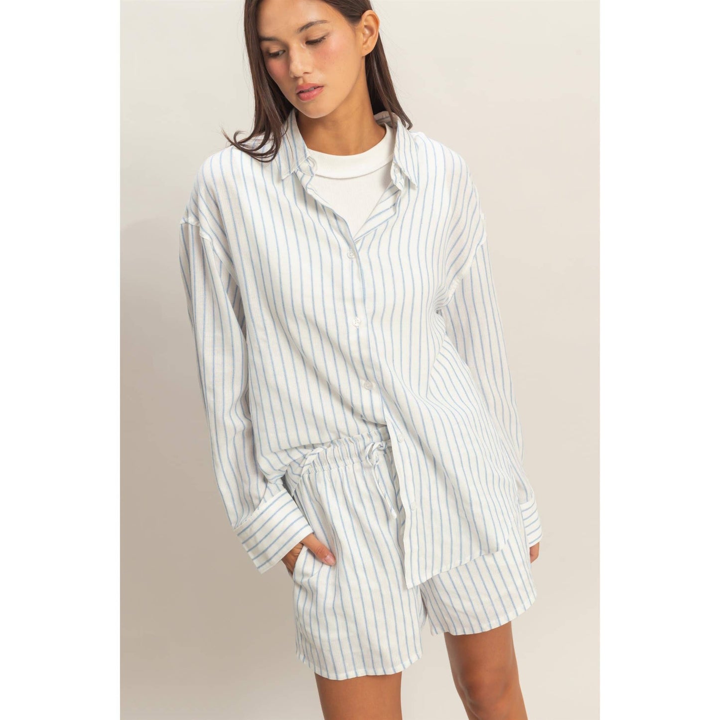 Striped Button-Up Shirt