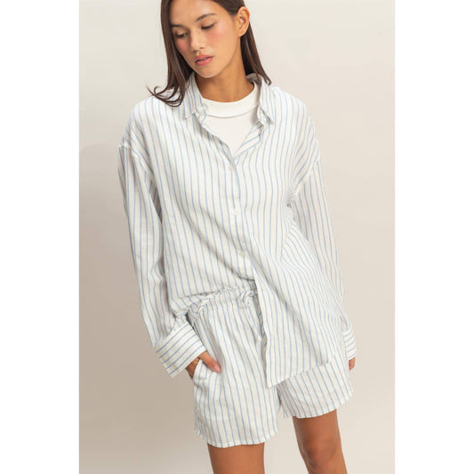 Striped Button-Up Shirt