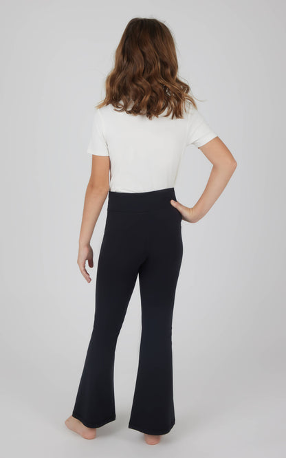 Girls Interlock Crossover Full Length Flare Pants