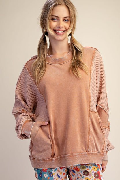 Thermal Mix Washed Terry Pullover