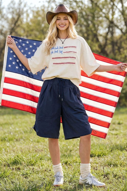 American Flag Washed Terry Pullover