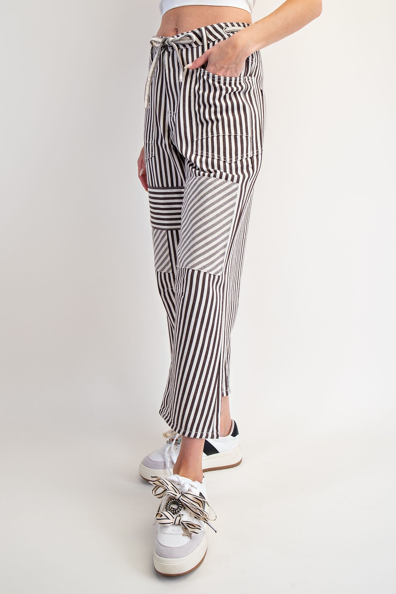 Striped Washed Twill Pants