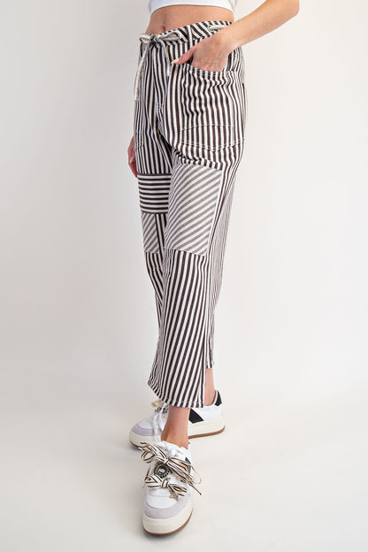 Striped Washed Twill Pants