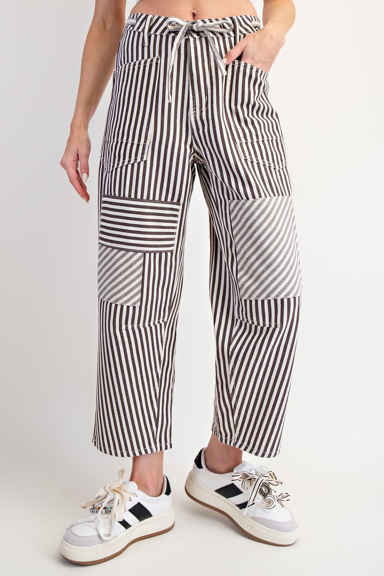 Striped Washed Twill Pants