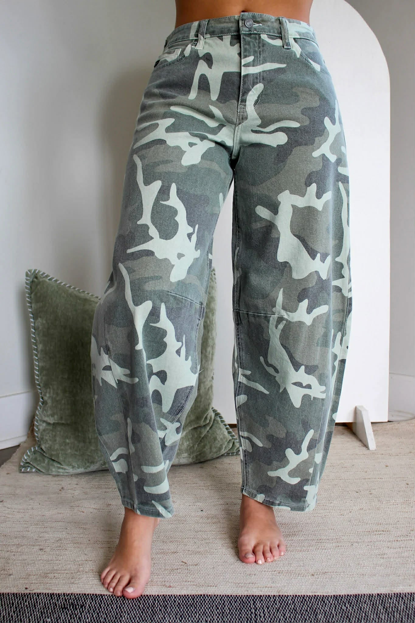 High Rise Camo Jeans