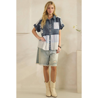 Lace & Stars Denim Blouse