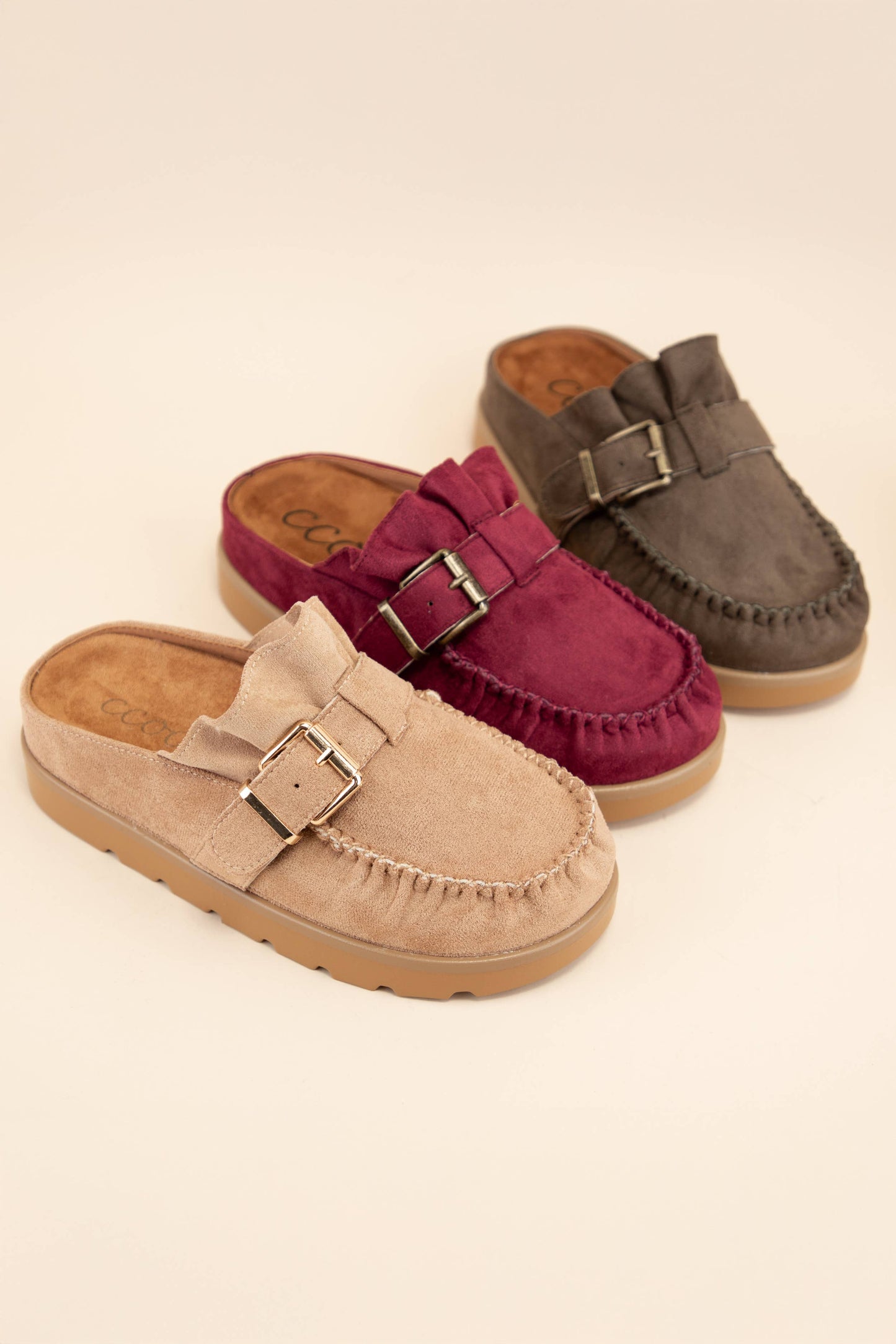 Effy Ruffle Slip On Moccasin Mule