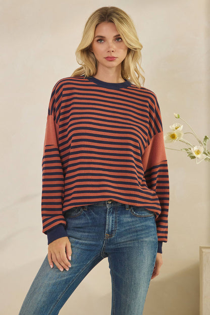 Cloudy Knit Stripe Top