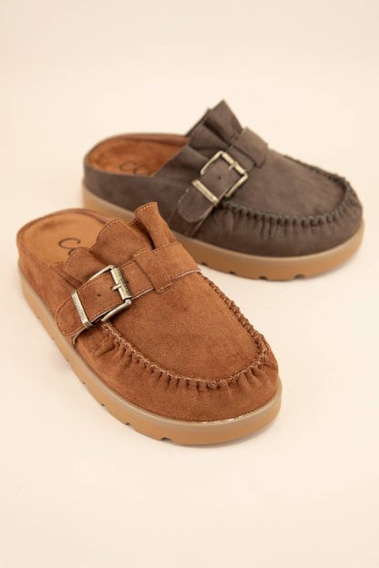 Effy Ruffle Slip On Moccasin Mule
