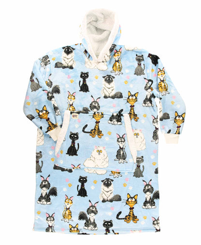 Catitude Blue Blanket Hoodie