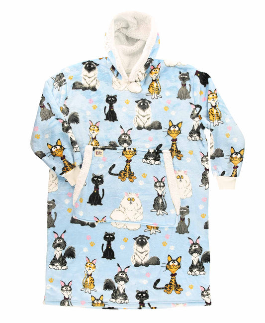 Catitude Blue Blanket Hoodie
