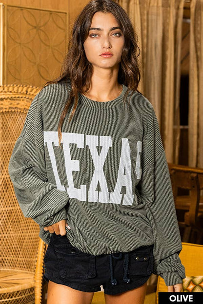Burgundy Texas Comfy Graphic Sweatshirt