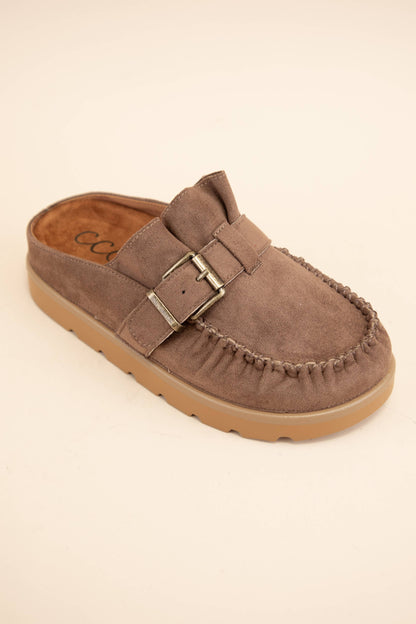 Effy Ruffle Slip On Moccasin Mule