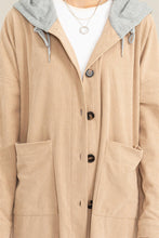 Corduroy Hooded Button Down Jacket