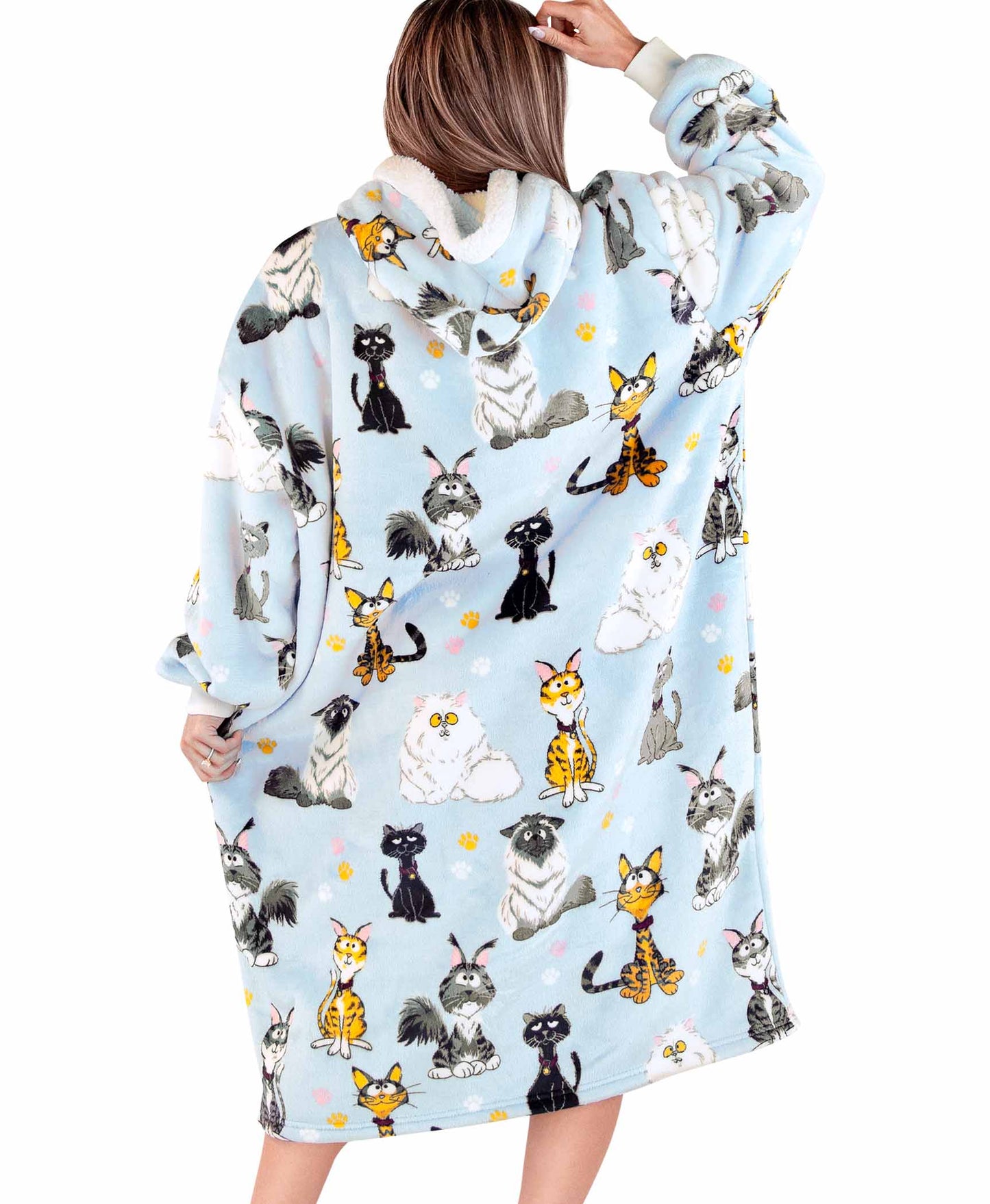 Catitude Blue Blanket Hoodie