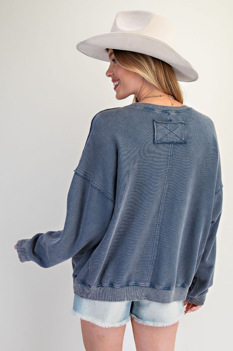 Fruit Patch Front Washed Terry Pullover